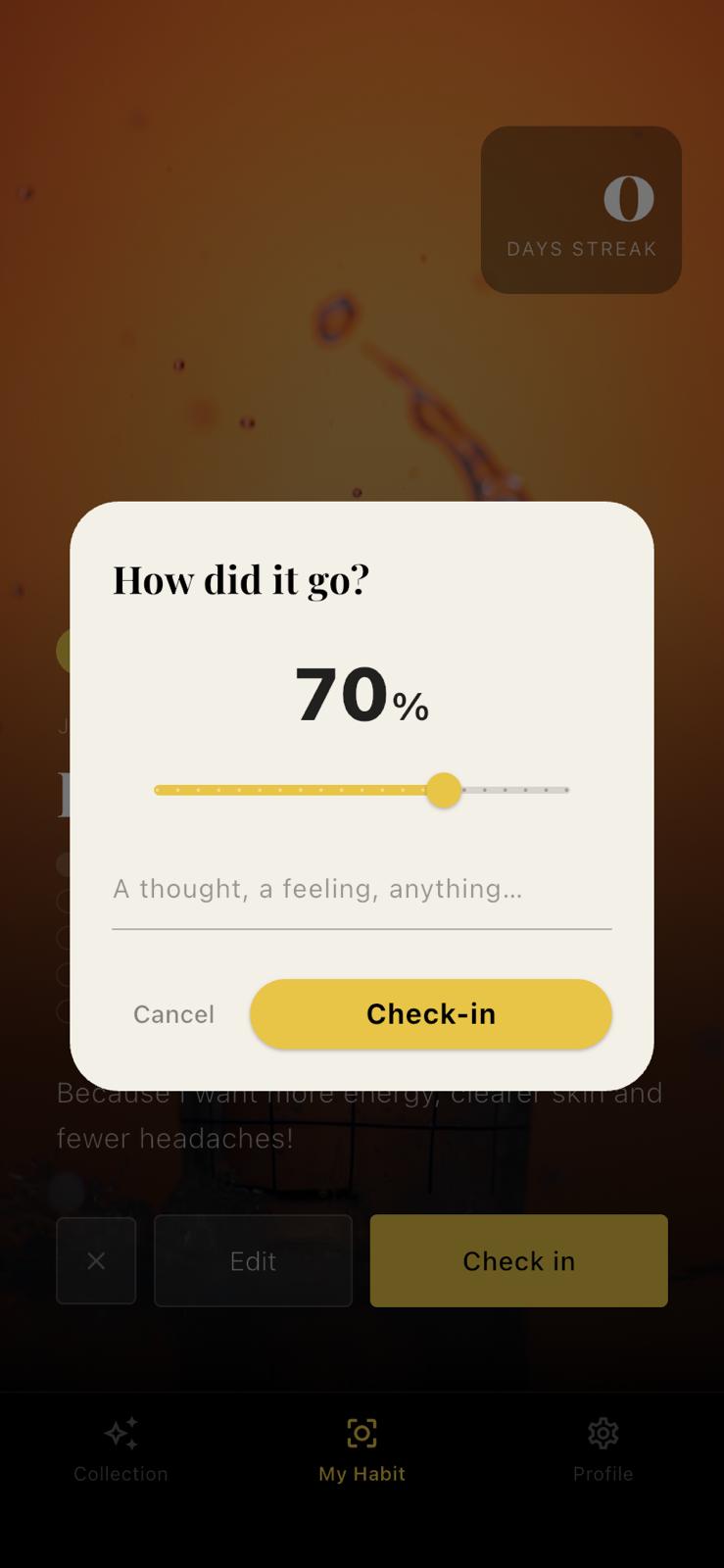 Check-in feature