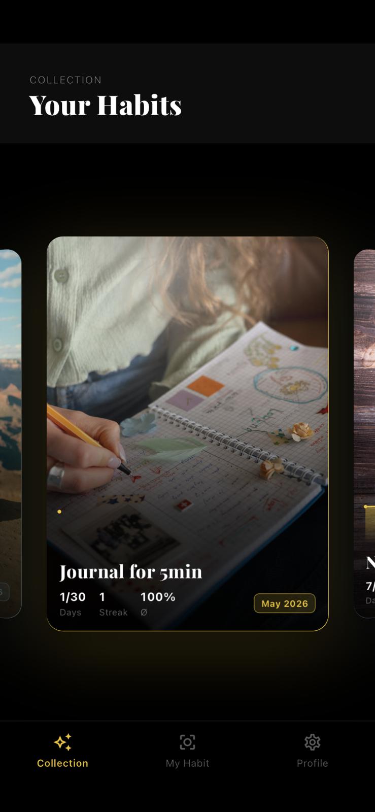 Collection Cards feature